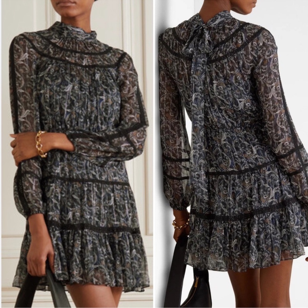 Veronica Beard Black and Gray Mini Dress